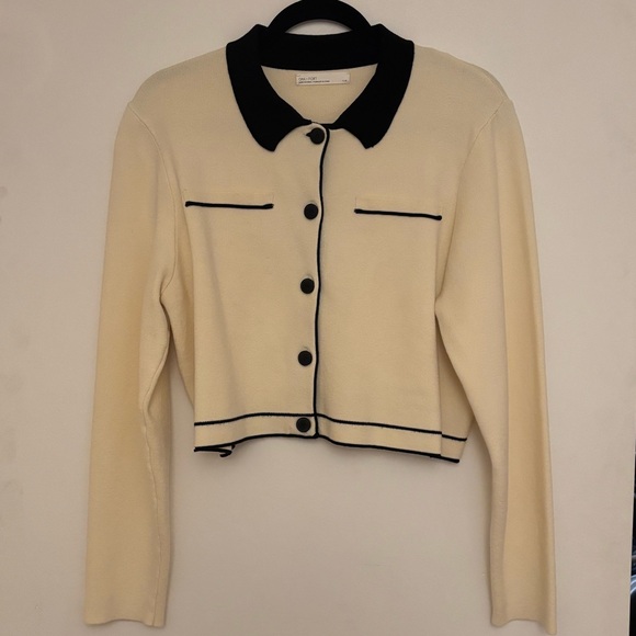 NWOT Oak + Fort Cropped Suiting Cardigan - Picture 3 of 5